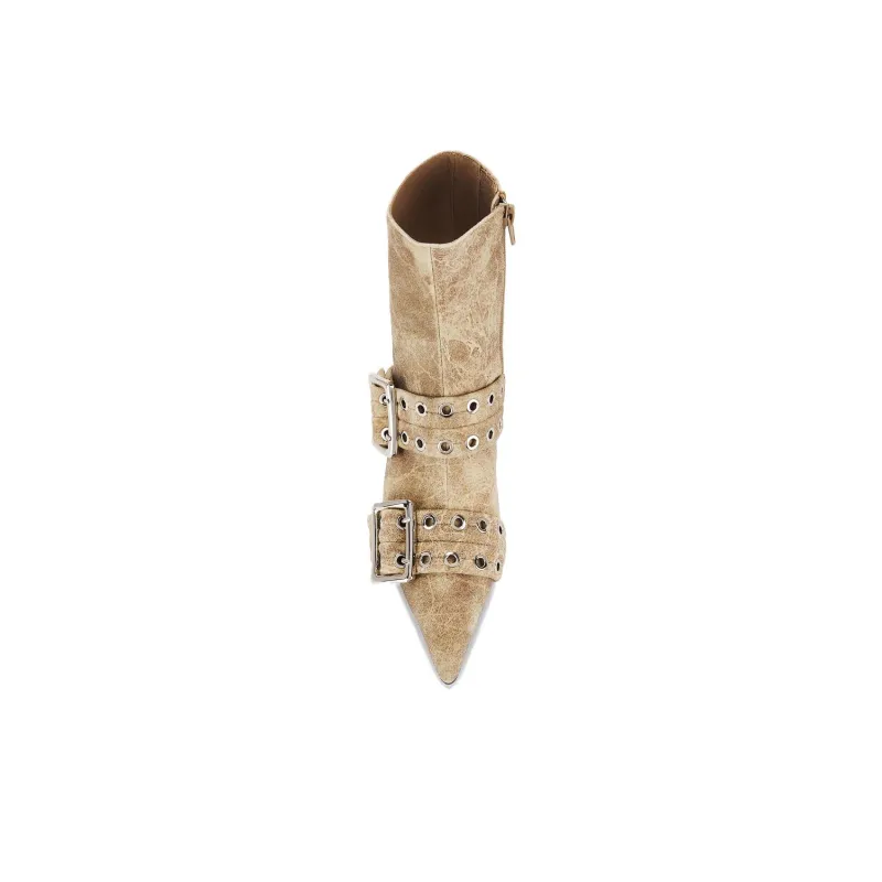 Jeffrey Campbell UP 2 DATE Ankle Boots 7.5cm Women's Beige-4