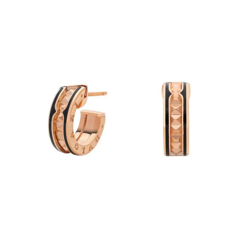 BVLGARI 2010s 18kt Rose Gold B zero1 B Hoop Earrings-0