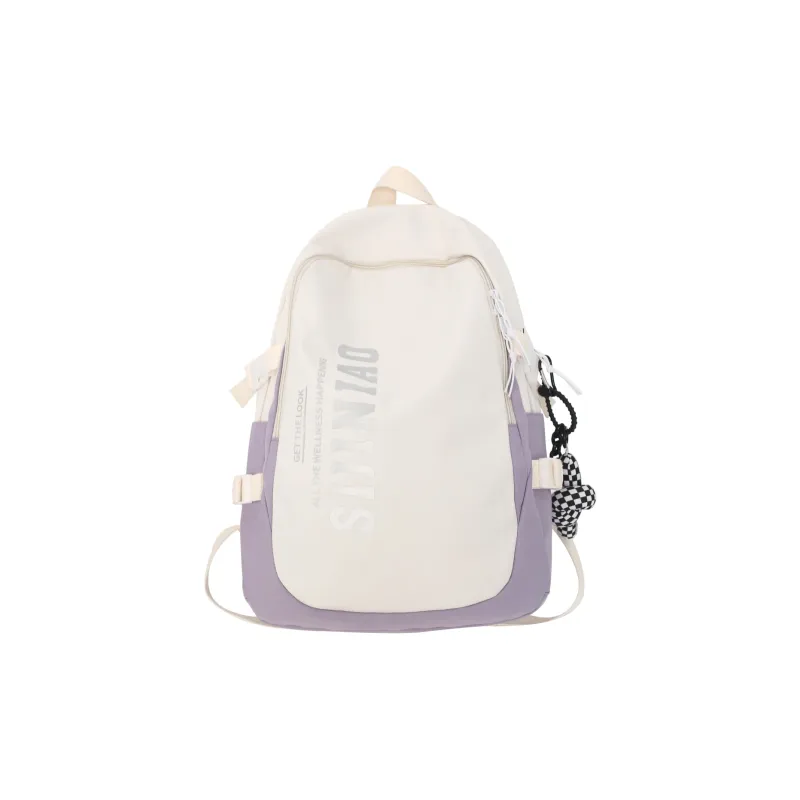 BAODIDAISHU Nylon Backpack Unisex Black/Blue/Violet/Orange/Gray-6