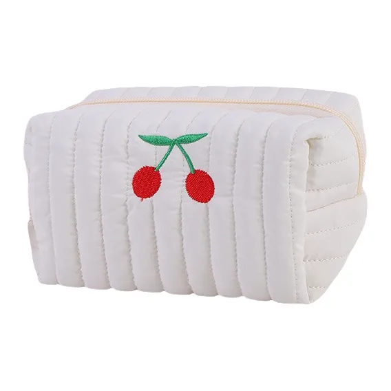 QEEDNS Cute Cherry Large Capacity Portable Makeup Bags-4