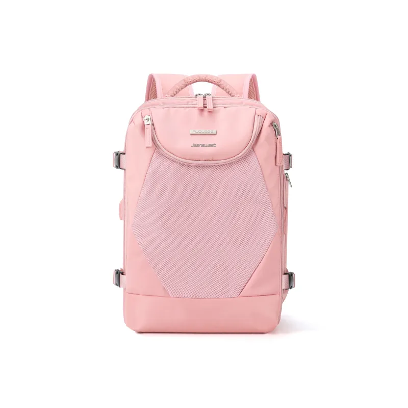JEANSWEST Polyamide Backpack Unisex Black/Pink-5