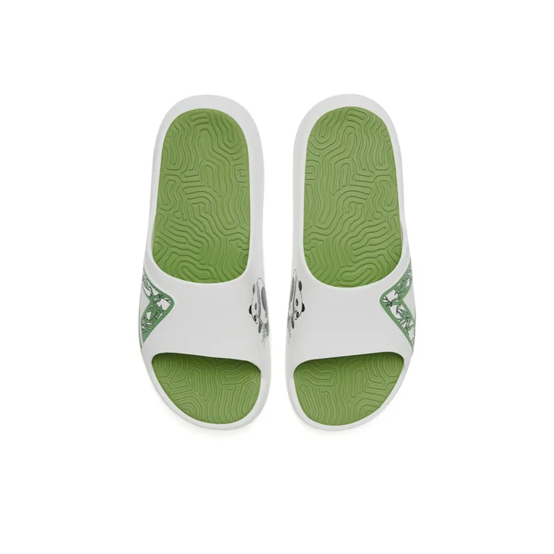 PEAK Tai Ji1.0 Quiet Slip Resistant Abrasion Resistant Slide Slippers Unisex White Green-3