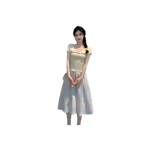 Mu Xiao Xin Two Piece Skirt Sets Women's