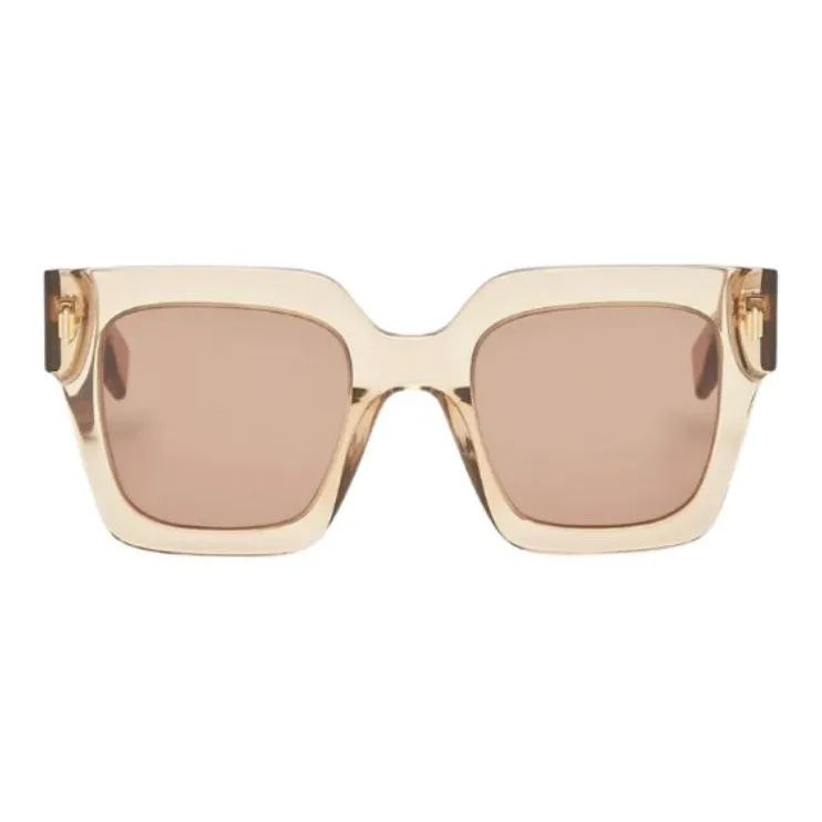 FENDI Acetate Square Sunglasses Women's Brown-1