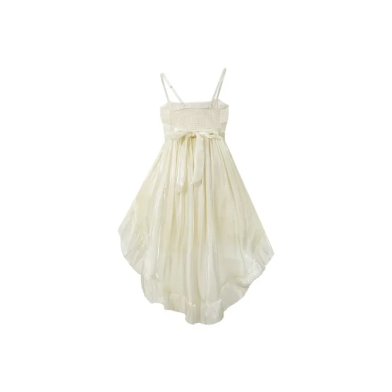 Mu Xiao Xin Slip Dresses Women's White Apricot-1