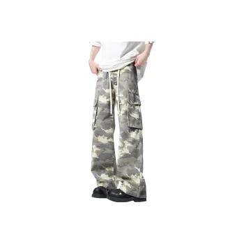 DANGERTIGER Cargo Pants Unisex Camouflage Yellow