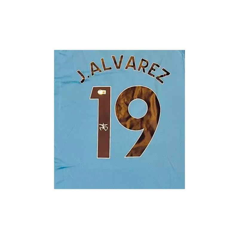 Three For Manchester City Team Jersey Exquisite Mounting, Outer Frame Approx. 65x85cm-3