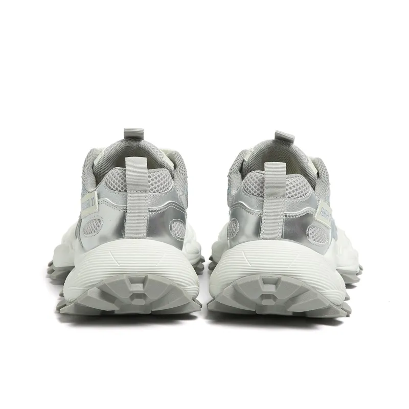 FOREVER 21 Low Top Chunky Sneakers Women's Silver Blue-4