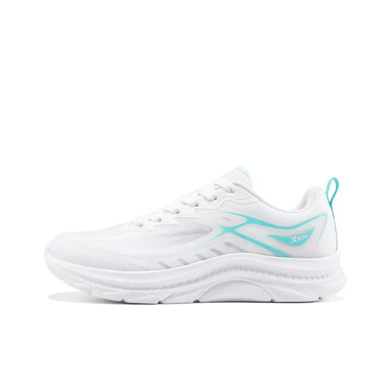 XTEP ZhuiFeng Slip Resistant And Breathable Low Top Casual Running Shoes Men's White Blue-0