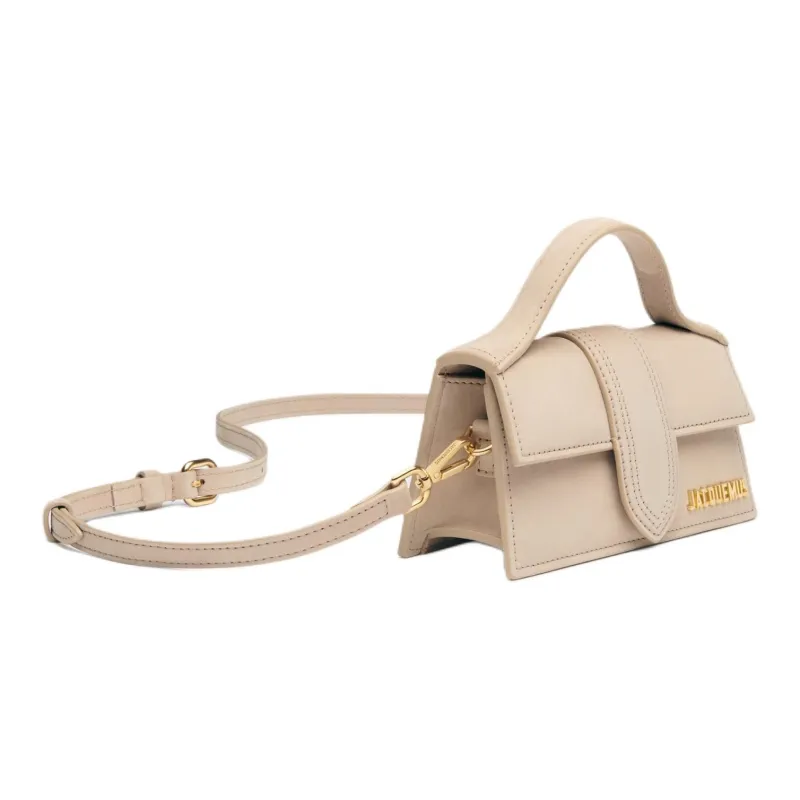 Jacquemus Cow Leather Shoulder Bag, Crossbody Bag, Handbag Mini Women's Dark Beige-1