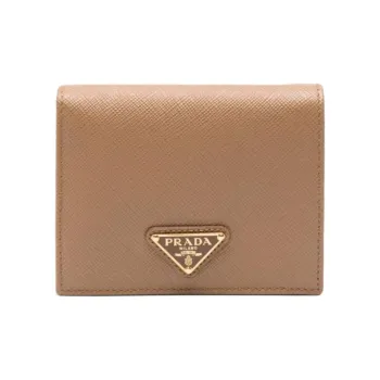 PRADA Calfskin Wallet Women's Brown