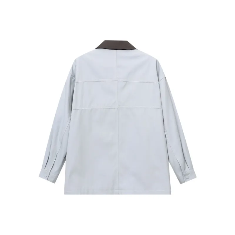 CHARM PICK Trench Coats Women's Blue-1
