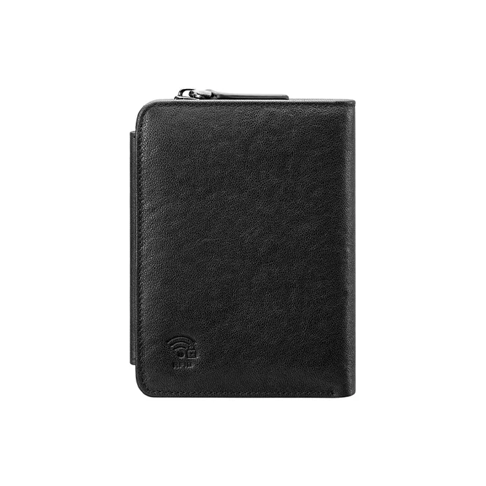 HLA Top Grain Cow Leather Wallet Card Holder Wallet Regular Men's Black-2