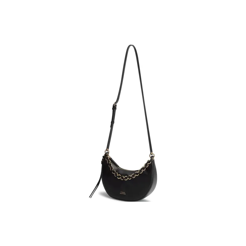 Tommy Hilfiger Cow Leather Crossbody Bag Medium Size Women's Black-2