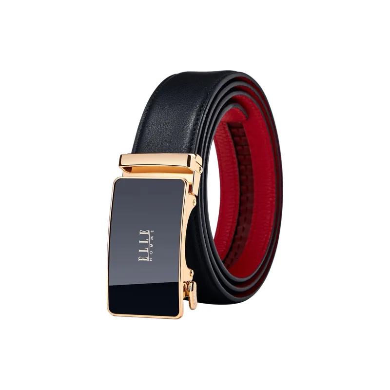 ELLE HOMME Cow Leather Niche Design, Premium Feel, Comfortable Belt Men's Gunmetal Width 3.5cm-5