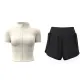 [Short-Sleeved Set]Ivory White+Black
