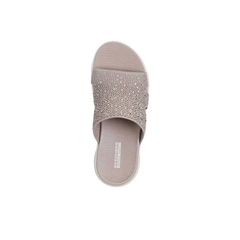 Skechers Go Walk Fle Slide Slippers Women's Taupe-2