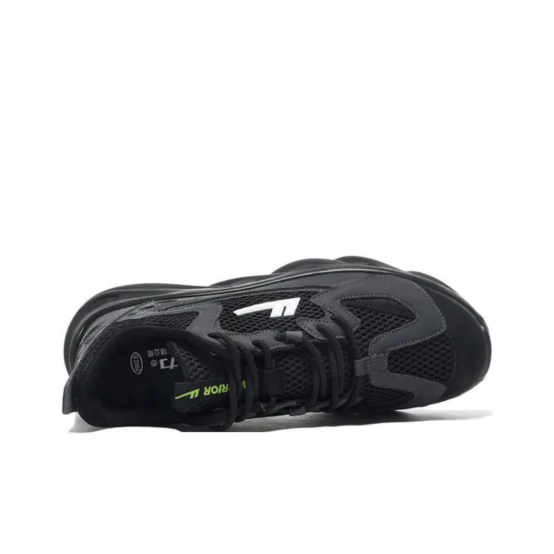 WARRIOR Running Shoes Men Low Top Black Gray-2