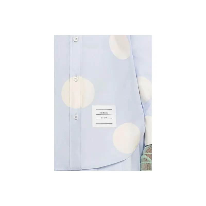 THOM BROWNE Polka Dot Long Sleeved Buttoned Shirt-4