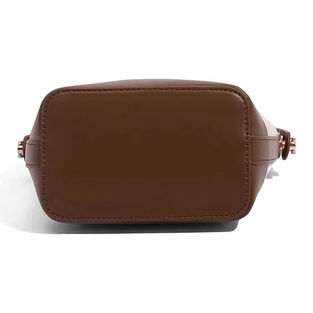 CLEVER& KETCH PU Handbag Regular Women's Coffee/Ecru-3