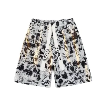 PASOK Casual Shorts Unisex PA013AK Letter Black White