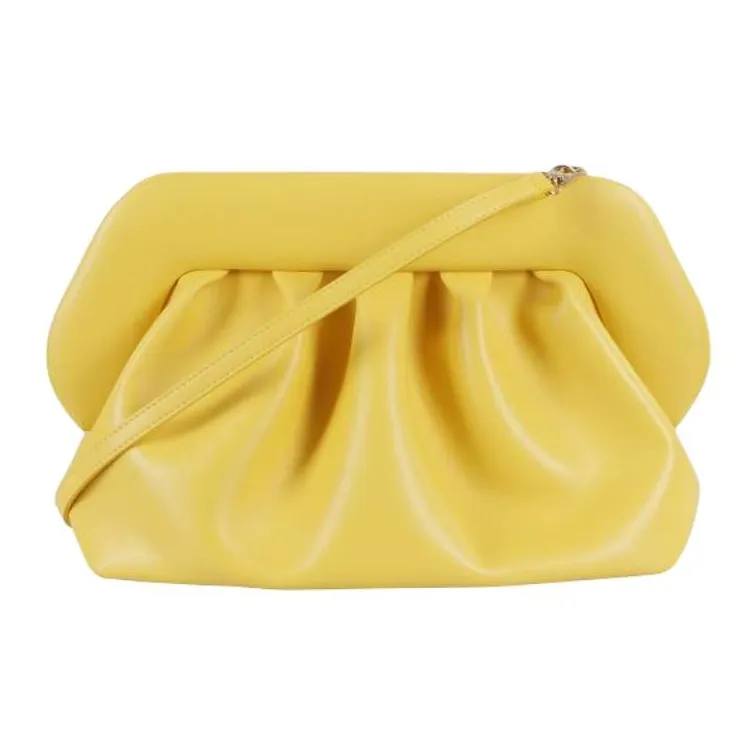 THEMOIRE Bios Polyurethane One Shoulder Clutch Women's Yellow-2