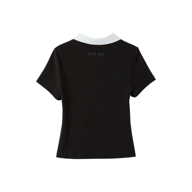 Late White T Shirts Women's Black-1