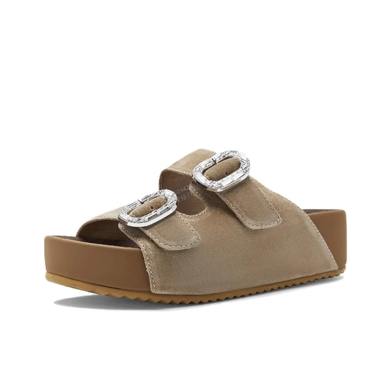 NINE WEST Abrasion Resistant Slide Slippers Women's Apricot-1