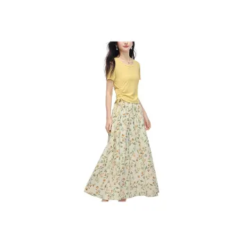 SLLSKY Two Piece Skirt Sets Women's Light Yellow, Pre Sale, Shipping On May 13th