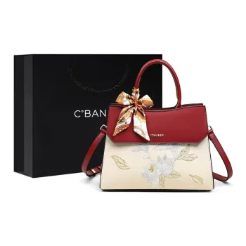 C°BANNER Synthetic Leather Kelly Bag, One Shoulder Handbag, Crossbody Bag Medium Size Women's Red