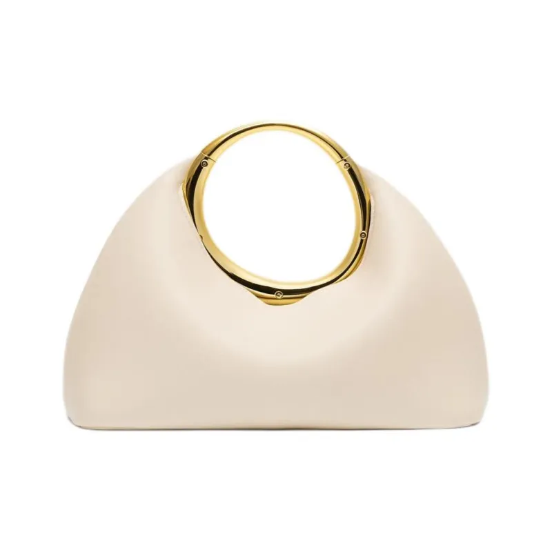 Jacquemus Calfskin Handbag Trumpets Women's Light Ivory-2
