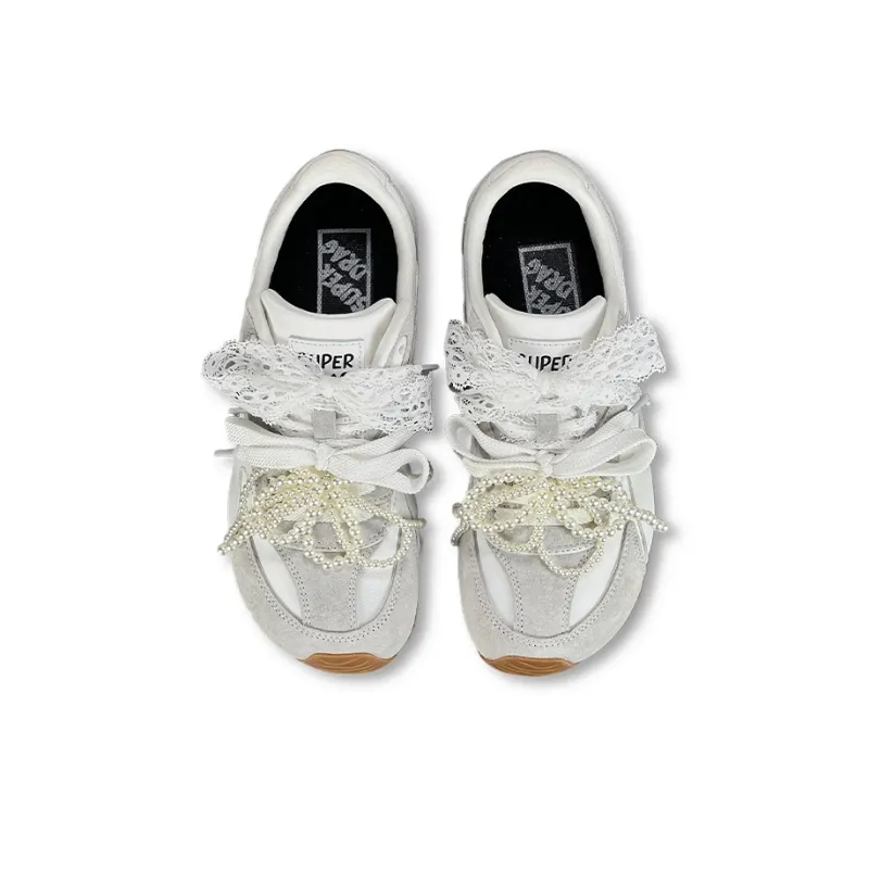 LuzaoT SUPER DRAG Low Top Casual Shoes Women's White-2
