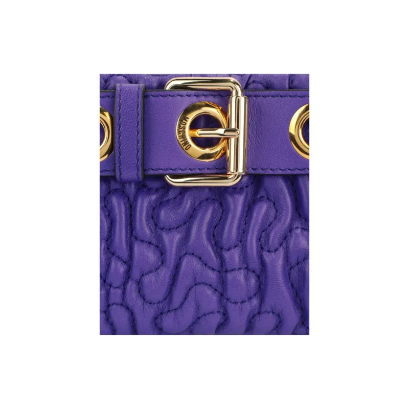 MOSCHINO Sheepskin Shoulder Bag Regular Women's Purple-3