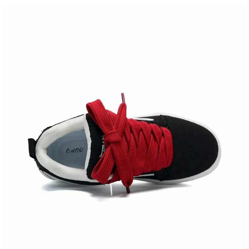 OAOQ Cushioning Abrasion Resistant Lightweight Breathable Slip Resistant Low Top Skateboard Shoes Unisex-23