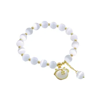 JIYAO Glass Cat Eye Bracelets Unisex