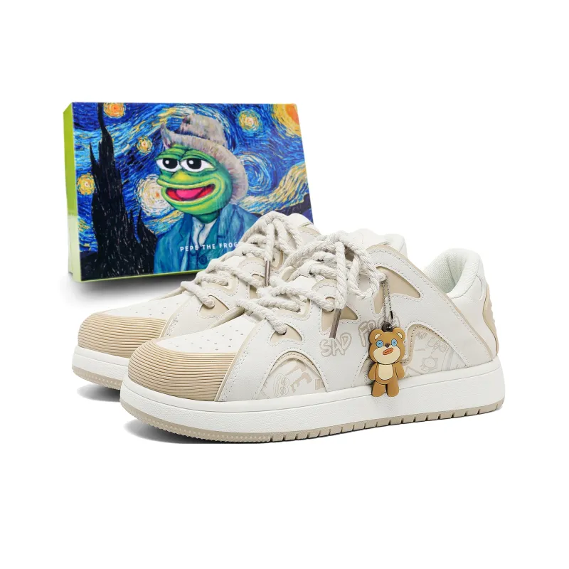 Pepe The Frog Low Top Skateboard Shoes Unisex-7