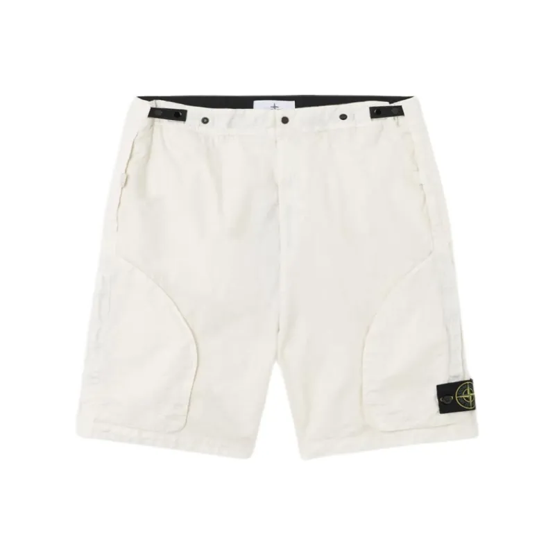STONE ISLAND Cargo Shorts Men's Ivory-0