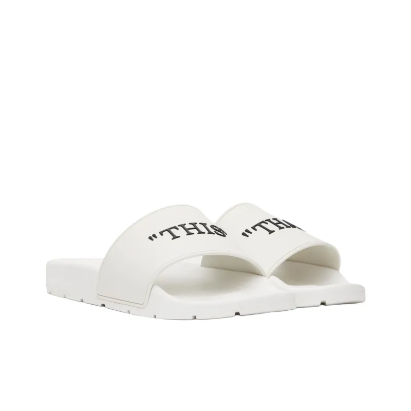 OFF WHITE Slide Slippers Men's White-2