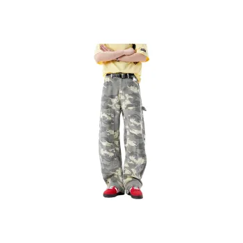 Lulifama Cargo Pants Unisex Yellow Camouflage