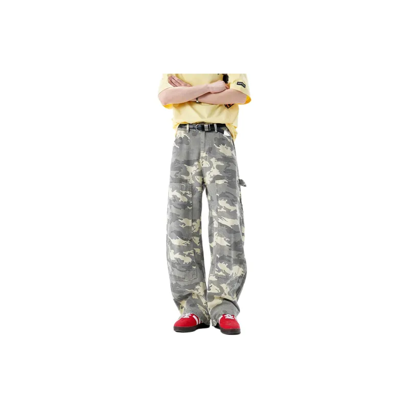 Lulifama Cargo Pants Unisex Yellow Camouflage-0