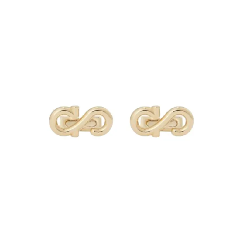 FERRAGAMO Brass Stud Earrings Men's Gold-0