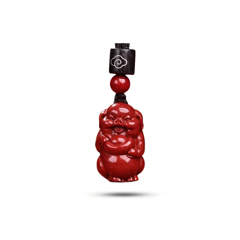 Dora Skewers Cinnabar Jade Pendants Unisex-22