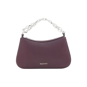 Alexander McQueen T Bar Grained Lambskin Coin Purse Handbag Mini Women's Deep Red