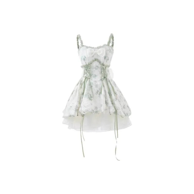 Mu Xiao Xin Slip Dresses Women's Green-0