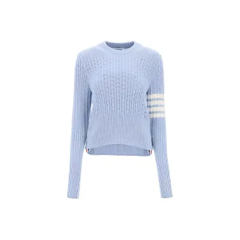 THOM BROWNE 4 Bar Pointelle knit Wool Jumper