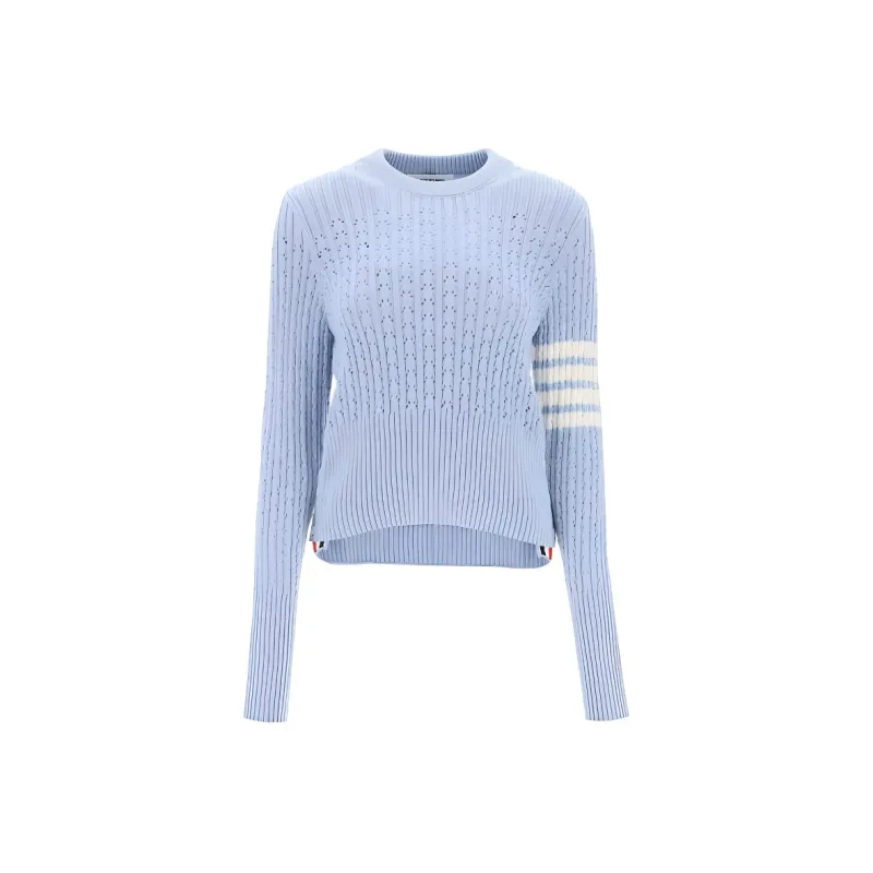 THOM BROWNE 4 Bar Pointelle knit Wool Jumper-0