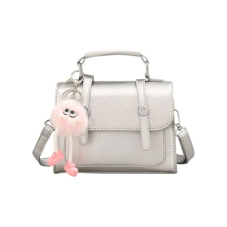MARKANGARO PU Satchel Bag Handbag Women's Pink/White/Silver/Black-17