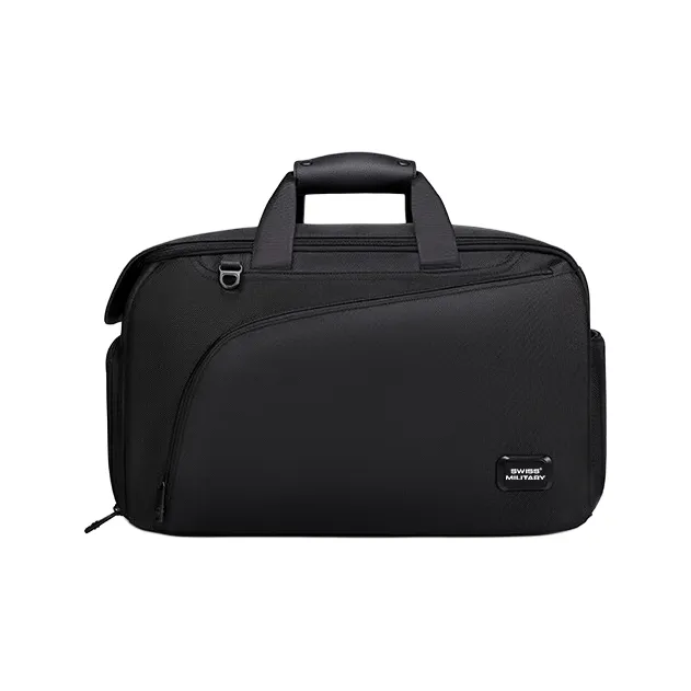 SWISS MILITARY Composite Fabric With Synthetic Leather Travel Bag Men's Black-4