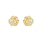 Blossom Rose White Mother of Pearl Clip-on Earrings (Gold)