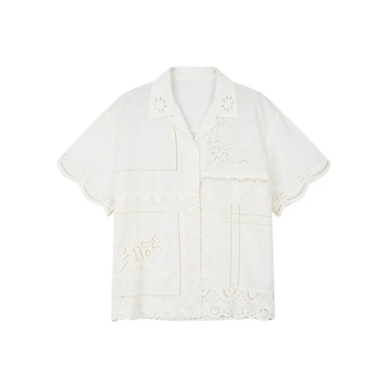 UOOYAA Shirts Women's White-0